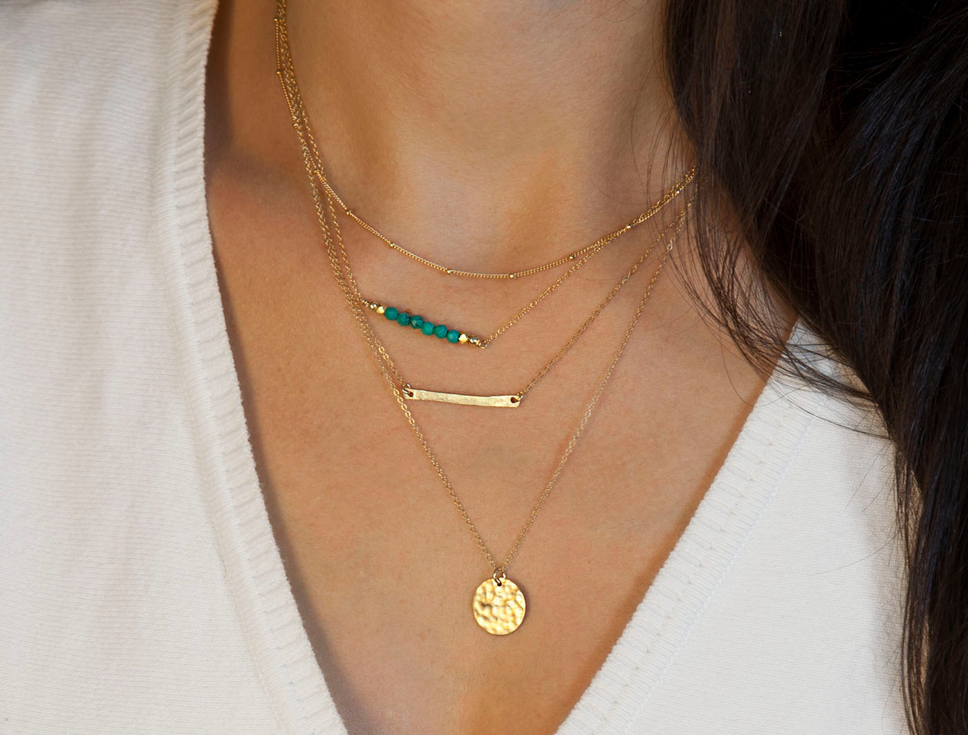 Delicate Layered Necklaces, Set Of 3 / Thin Gold Chain, 14K Gold Fill / Dainty, Delicate Necklace Set